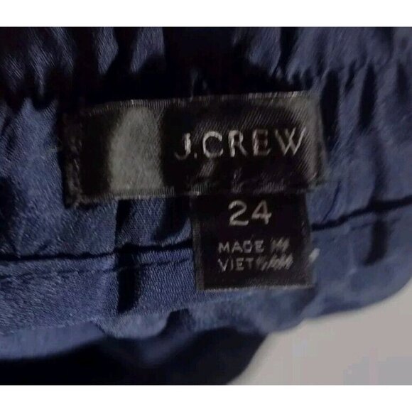 J. Crew Pull On Peyton Velvet Pants Blue Wide Leg Cropped AT575 - Picture 6 of 8